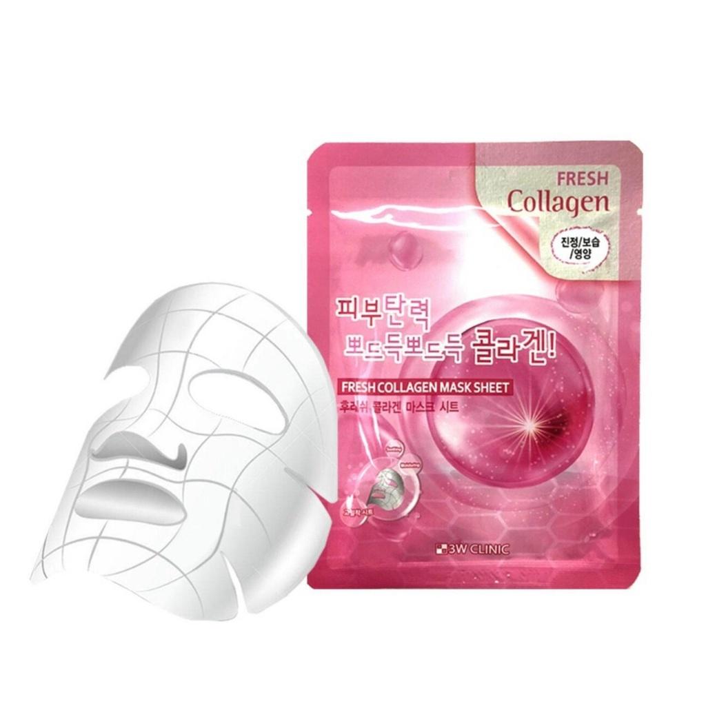 Combo 5 Mặt Nạ 3W Clinic Collagen Fresh Collagen Mask Sheet 23ml/Miếng