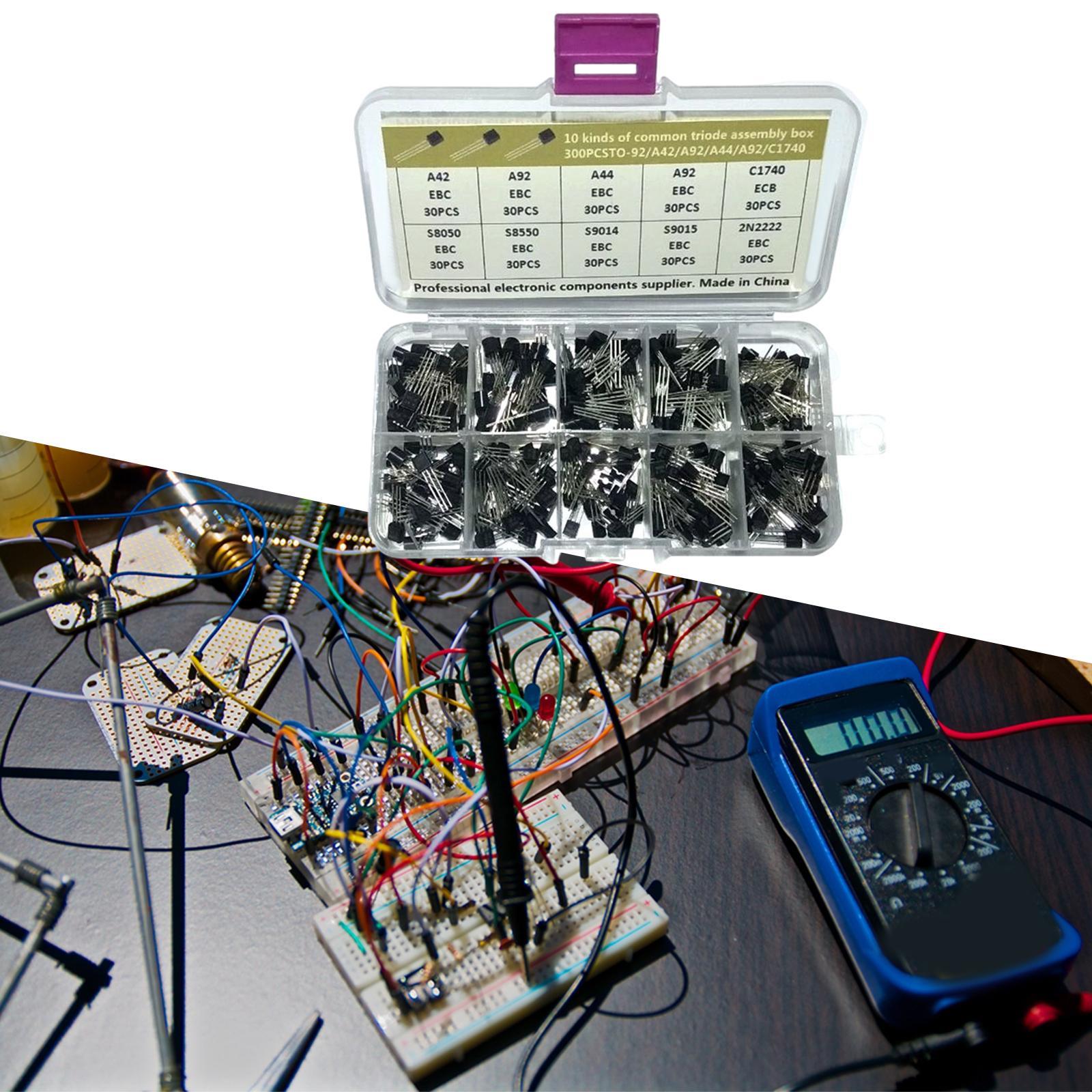 300Pcs 10 Values Transistor Assortment Kit, to-92 DIY Electronic Circuit 2N2222
