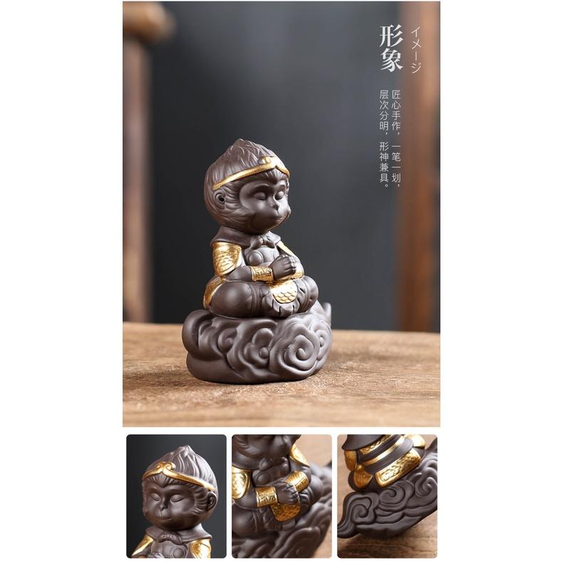 Tượng ngộ không Chắp tay - tượng khỉ - Trang trí bể cá - Phụ kiện trang trí ôtô -Shopleo