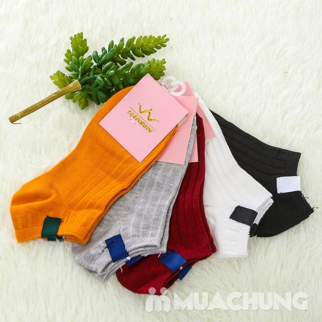 Set 5 đôi tất cổ ngắn gân dọc như hình cho nữ