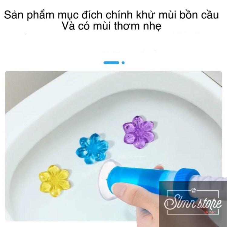 Gel khử mùi bồn cầu diệt khuẩn toilet hình bông hoa gel dính bồn cầu dạng thạch với 6 mùi thơm cho nhà vệ sinh.SD2_HoaKM