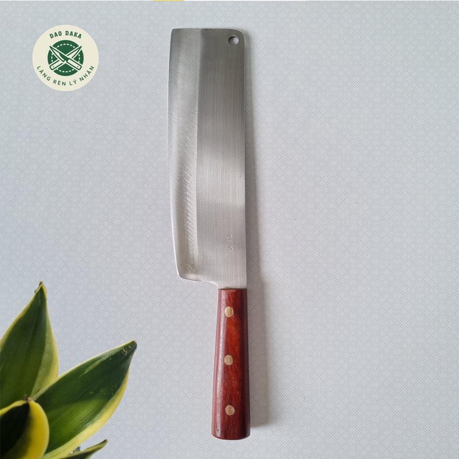 Dao thái chặt thép Nhật trắng không gỉ - Chuôi gỗ