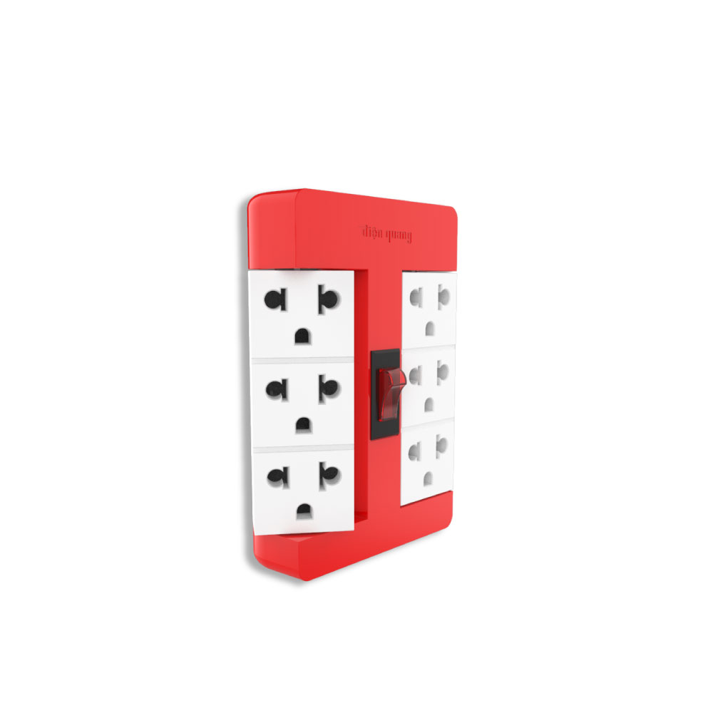 Ổ cắm xoay 90º Điện Quang ĐQ ESK RT 63 (6 lỗ 3 chấu)