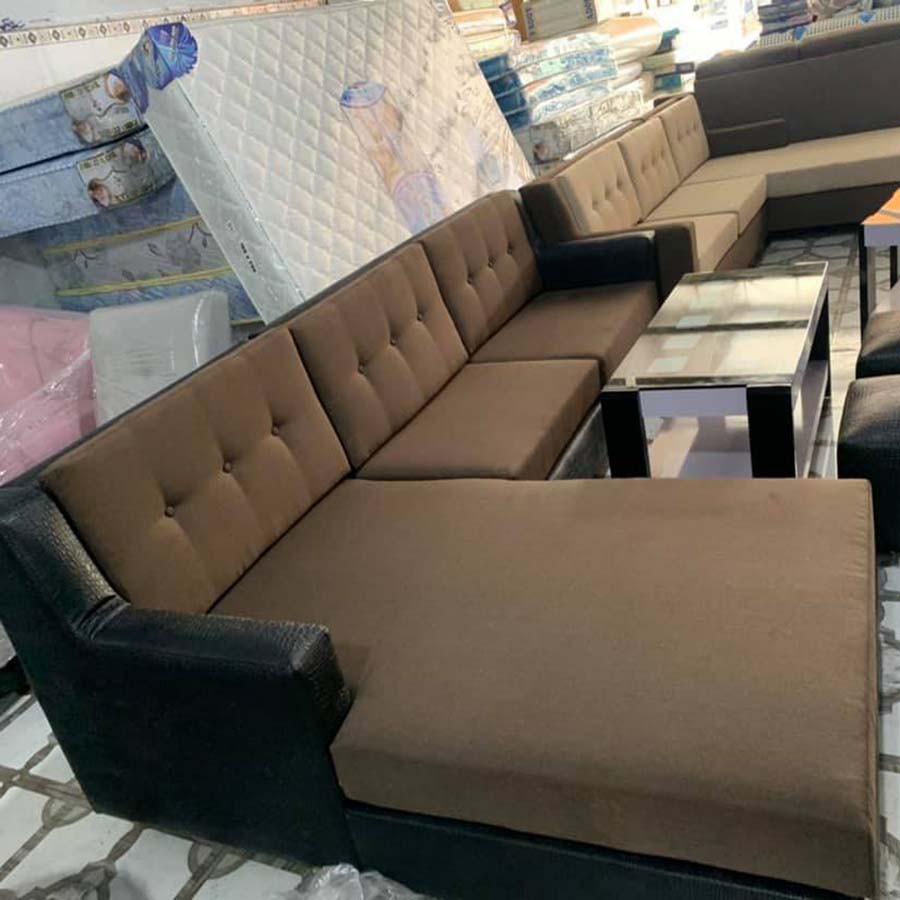 Ghế sofa phòng khách góc chữ L bọc vải