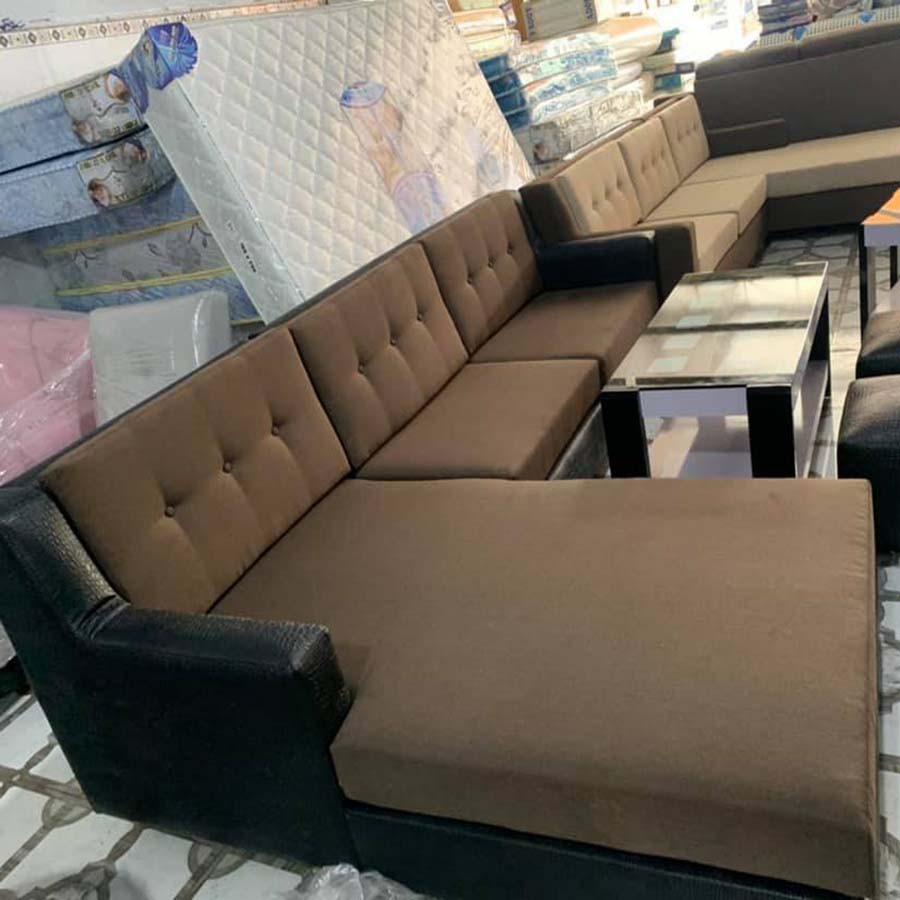 Ghế sofa phòng khách góc chữ L bọc vải giá rẻ