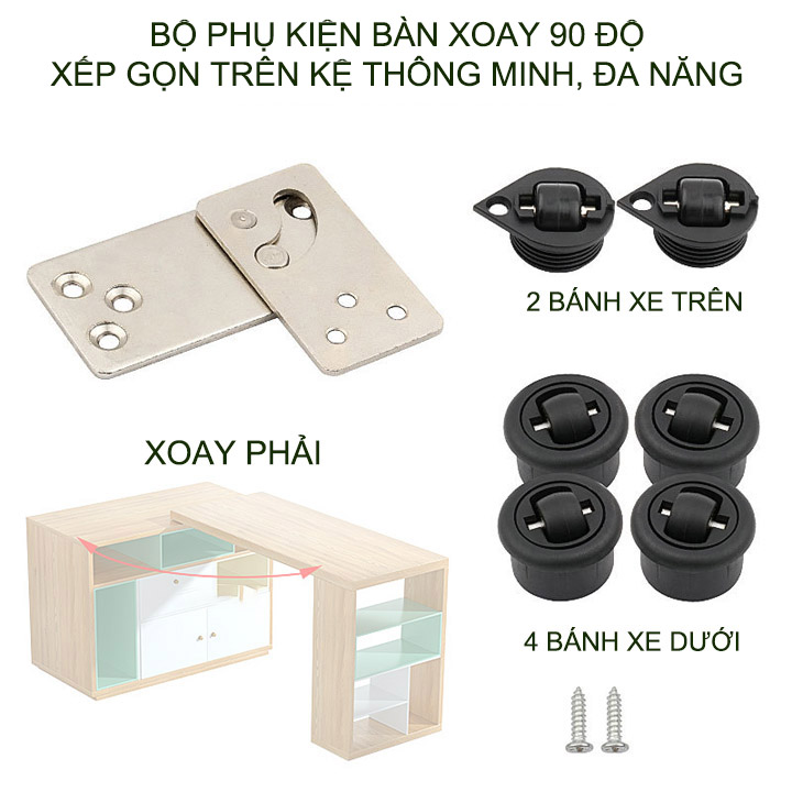 Phụ kiện bàn xoay thông minh xếp gọn trên kệ, tủ rất gọn và tiện dụng