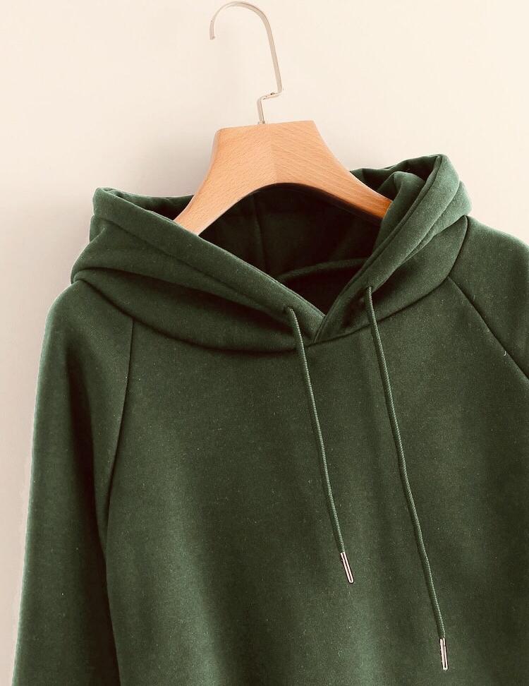 Áo hoodie trơn màu rêu ST04