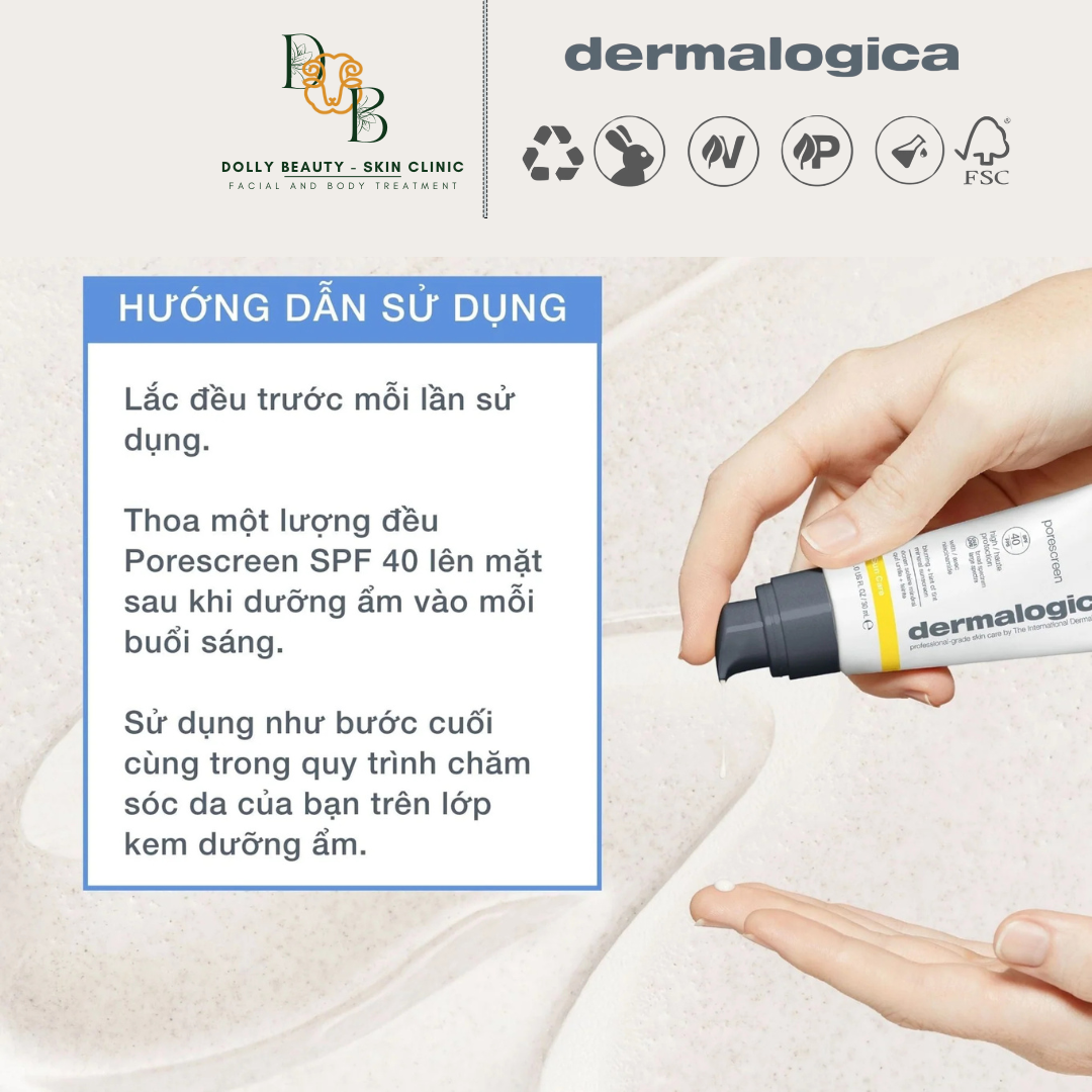 DERMALOGICA Kem Chống Nắng Vật Lý Che Phủ Lỗ Chân Lông PORESCREEN spf40