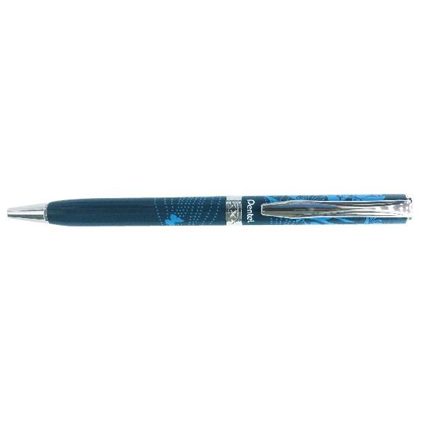 Bút Ký Cao Cấp Pentel B811 Ngòi 0.8Mm Mực Xanh Thiết Kế Nắp Vặn Thanh Lịch Nhiều Màu Vỏ Nét Viết Trơn Mượt - Xanh Da Trời Vằn