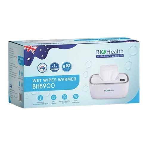 Máy Làm Ấm Khăn Ướt BIOHEALTH BH8900 - Làm ấm nhanh và đồng đều, điều chỉnh nhiệt độ phù hợp, màn hình LED, sức chứa 80 khăn, nguồn USB, giữ khăn ấm tiện lợi cho mẹ và bé tại nhà