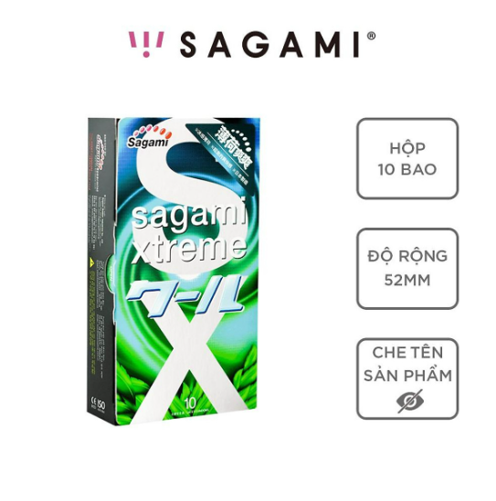 Bao cao su Sagami Spearmint - Hương bạc hà - Hộp 10 chiếc