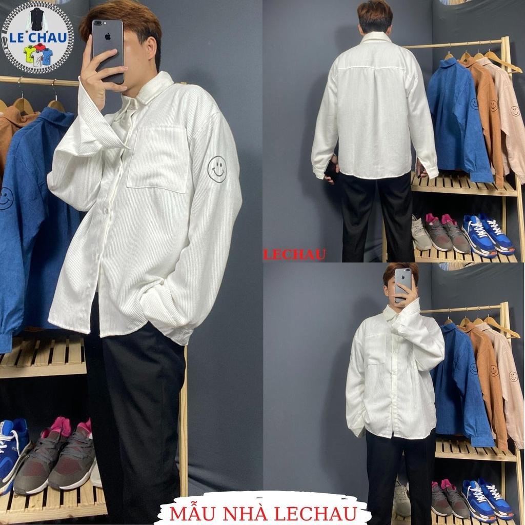 Áo khoác sơ mi nam nữ ulzzang streetstyle thêu icon siêu cute Jacket nhung unisex form rộng hottrend - Hồng &lt; 60kg