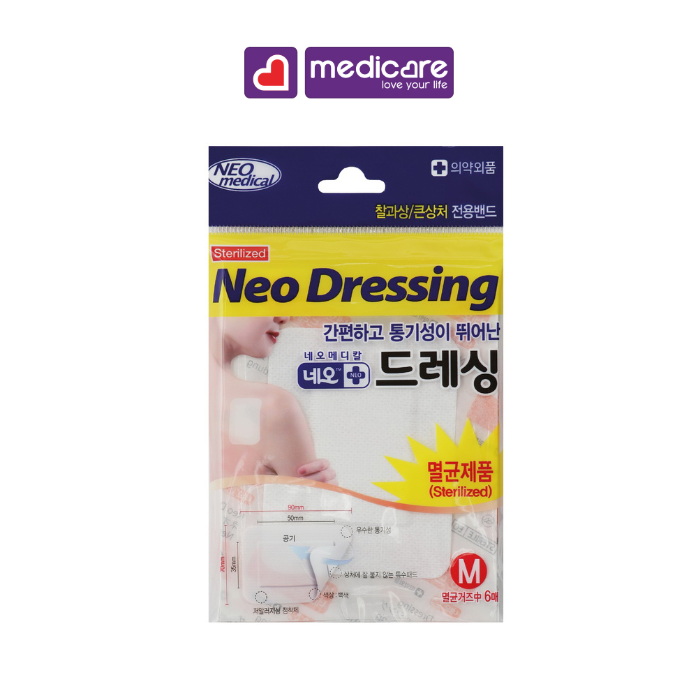 Băng Cá Nhân MomsDerm Neo Waterproof Aqua Bandage Chống Thấm Nước - 0132896 M White 6c