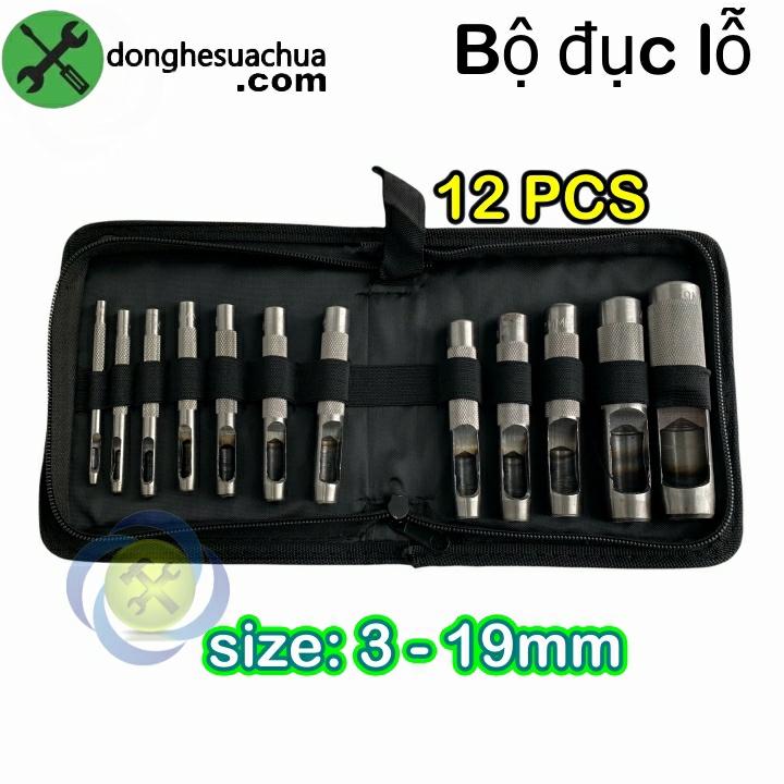 Bộ đục lỗ Đài Loan 12 chi tiết 3-19mm ĐL-319