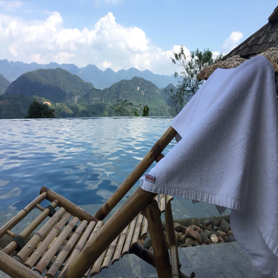 Combo 2 khăn mặt dùng trong Khách sạn 5 sao, Spa, Resort chất liêu 100% Cotton mêm mềm mịn - Hàng Chính Hãng