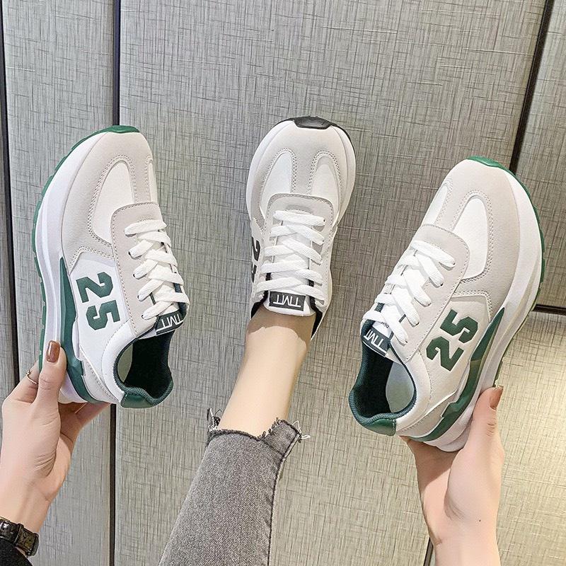 Giày MWC 0693 - Giày Thể Thao Nữ Đế Cao, Giày Sneaker Da Cá Tính Năng Động Thời Trang