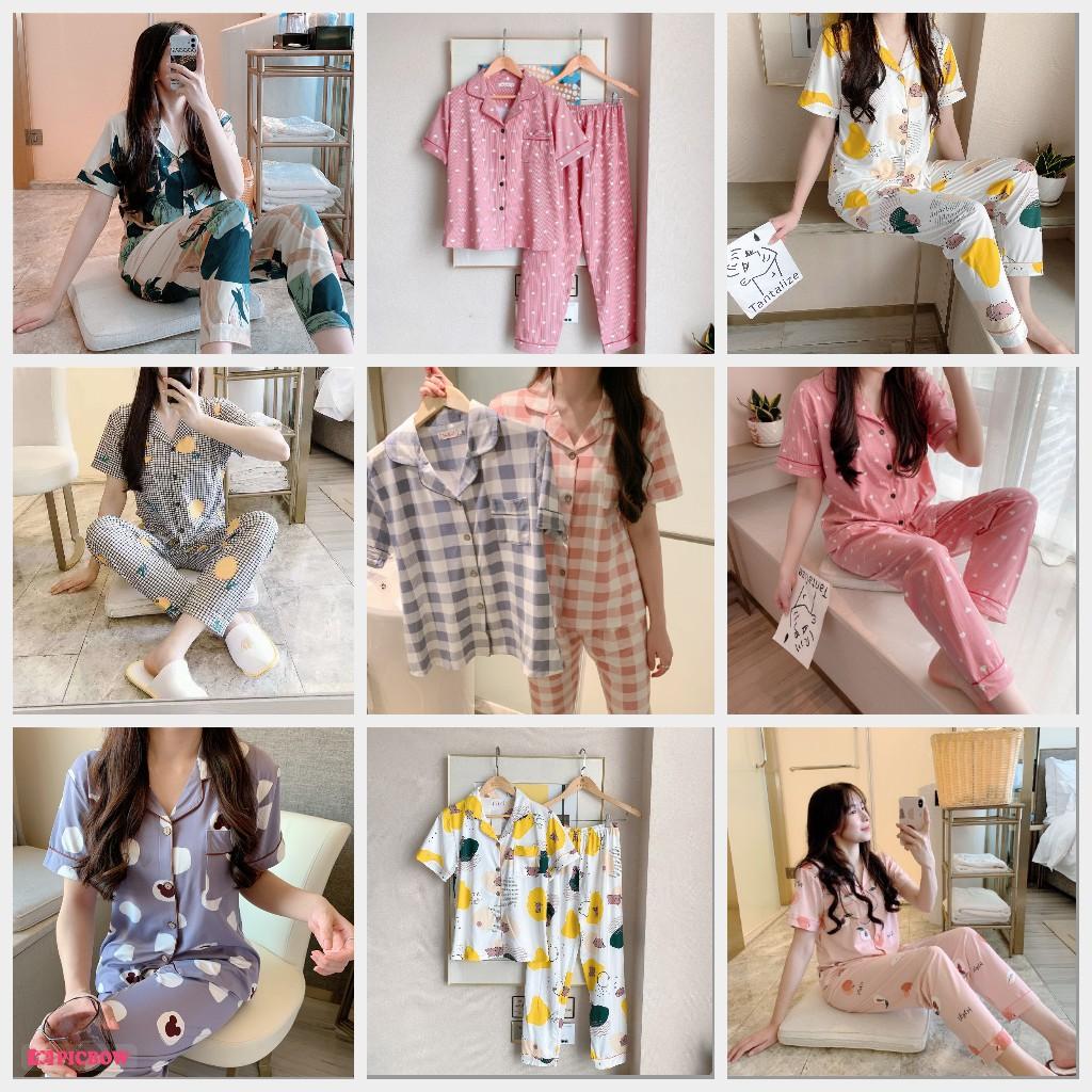 Pijama, Bộ Ngủ Nữ cotton ngắn tay quần dài CDCP01