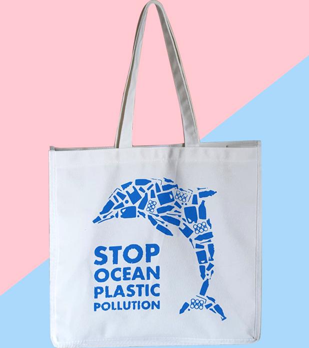 Combo 5 Túi xách Tote vải bố Canvas thời trang In họa tiết Cá heo GB-TCV01
