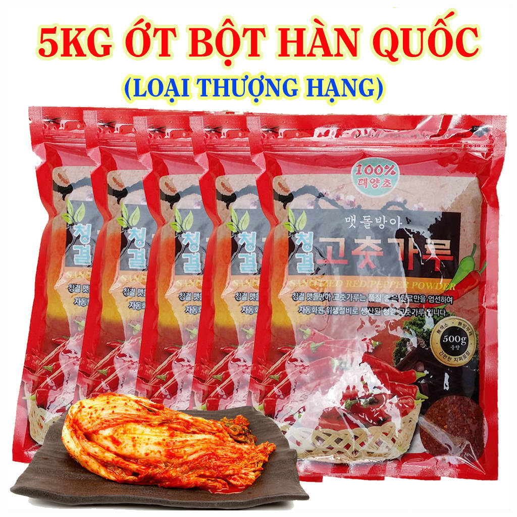 Combo 10 Gói Ớt Bột Hàn Quốc (500g/gói) Loại Thượng Hạng Cao Cấp Dạng Mảnh Cánh Chuyên Dùng Làm Kim Chi