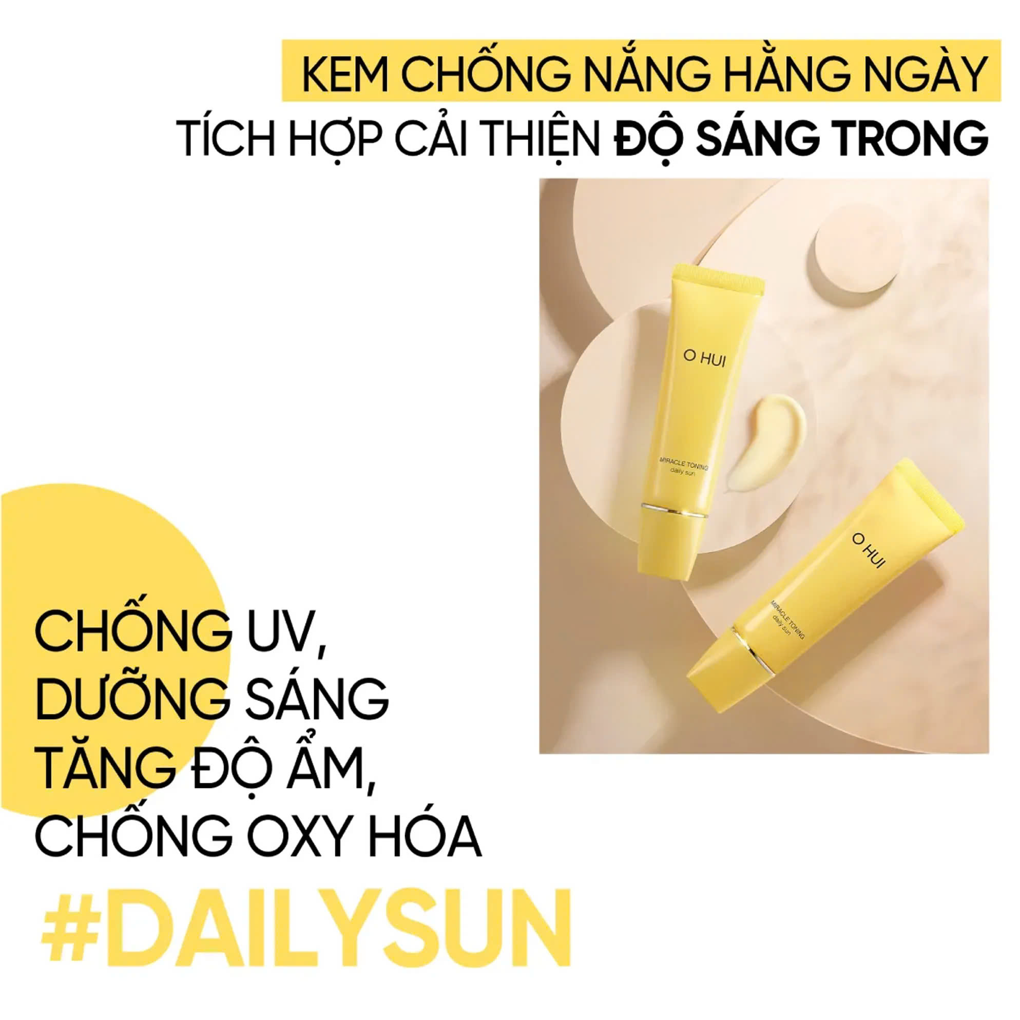 Set Kem Chống Nắng Đa Nắng Ohui Miracle Toning Daily Sun Special Set