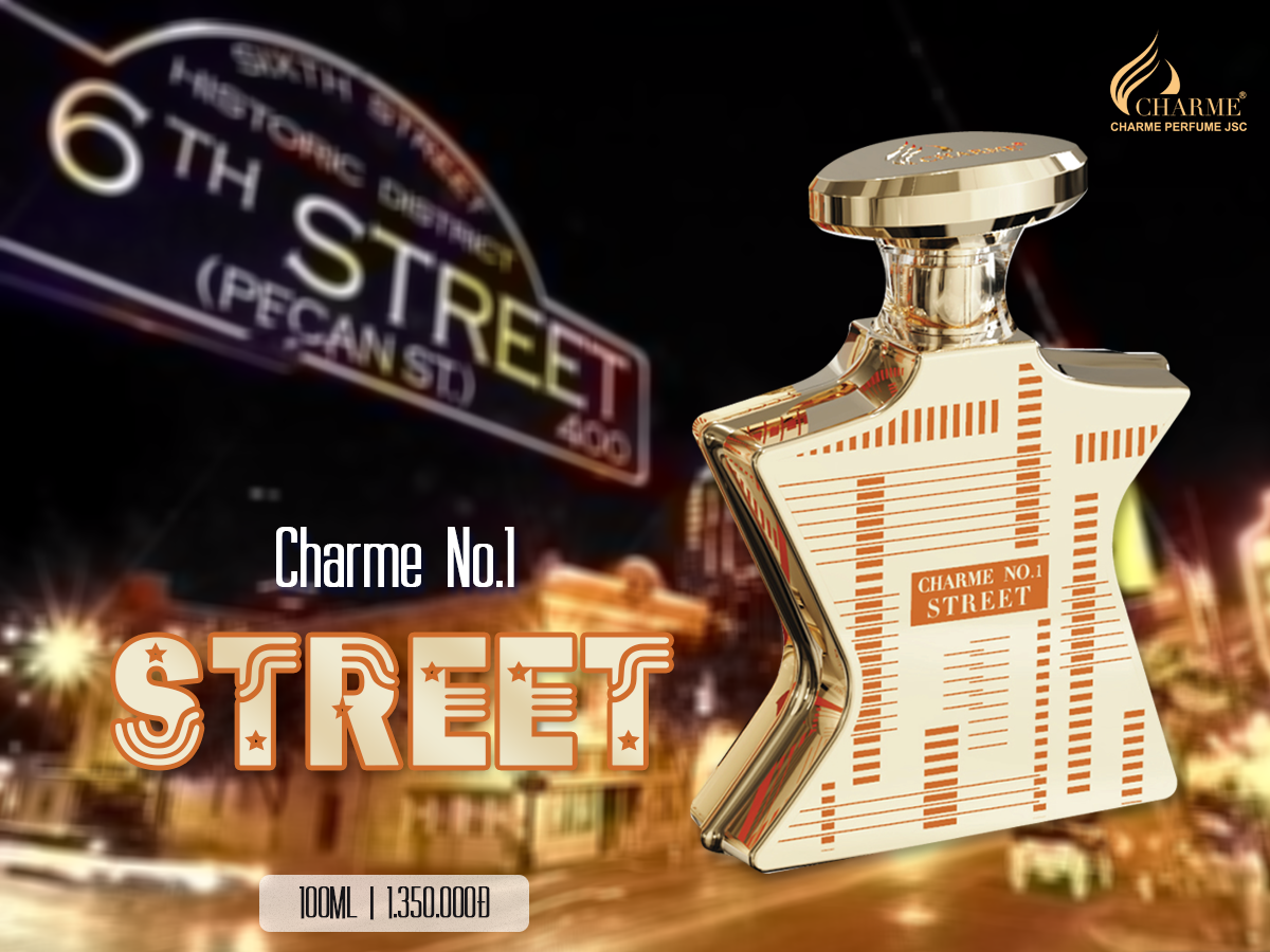 Nước hoa unisex chính hãng Charme Street 15ml mang đến hình tượng tự do hiện đại tạo nên phong cách riêng