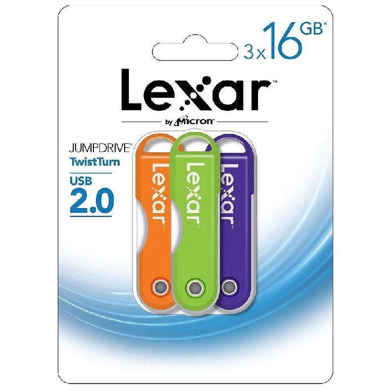 Combo 3 x USB Lexar JumpDrive Twist Turn 16GB ( Nhiều màu) - USB 2.0 - Hàng nhập khẩu