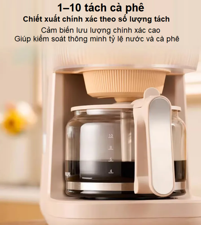Máy pha cà phê nóng và lạnh Drip nhỏ giọt, hoàn toàn mới. Thương hiệu Hà Lan cao cấp Philips Morgen HD7997. HÀNG CHÍNH HÃNG