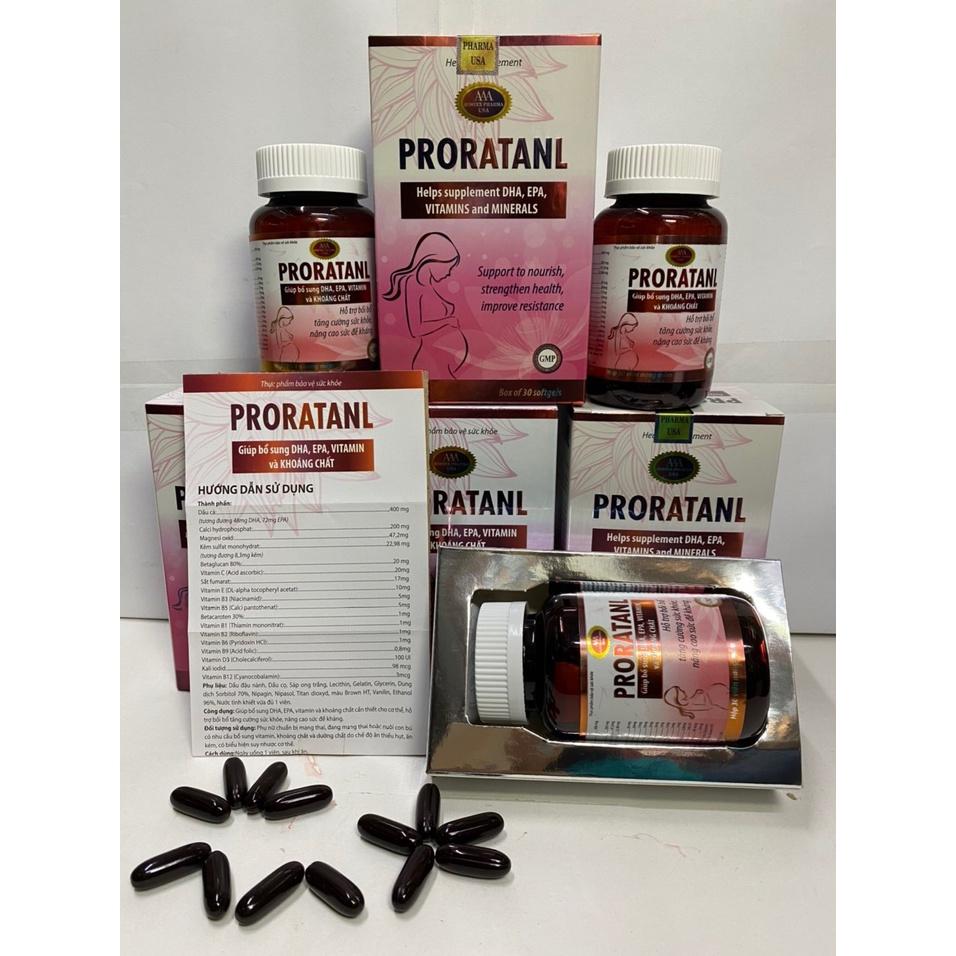 Viên uống bổ bà bầu Proratanl Hộp 30 viên - Bổ sung DHA - EPA - Vitamin & khoáng chất - Rostex- Tủ Thuốc Bảo Châu