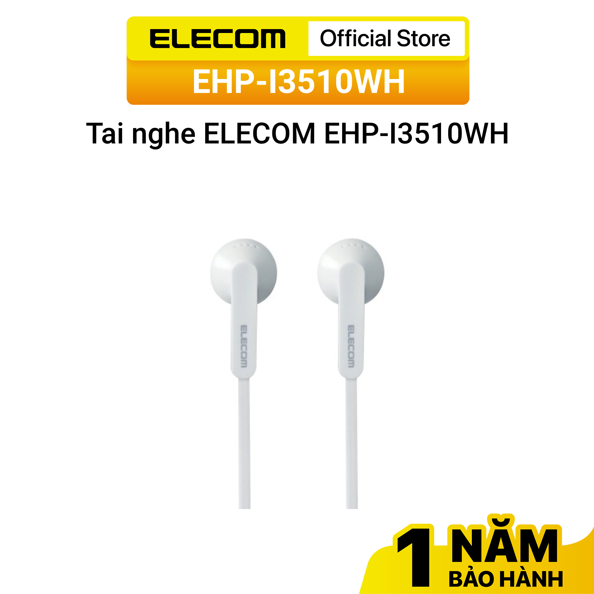 Tai nghe ELECOM EHP-I3510WH - Hàng chính hãng