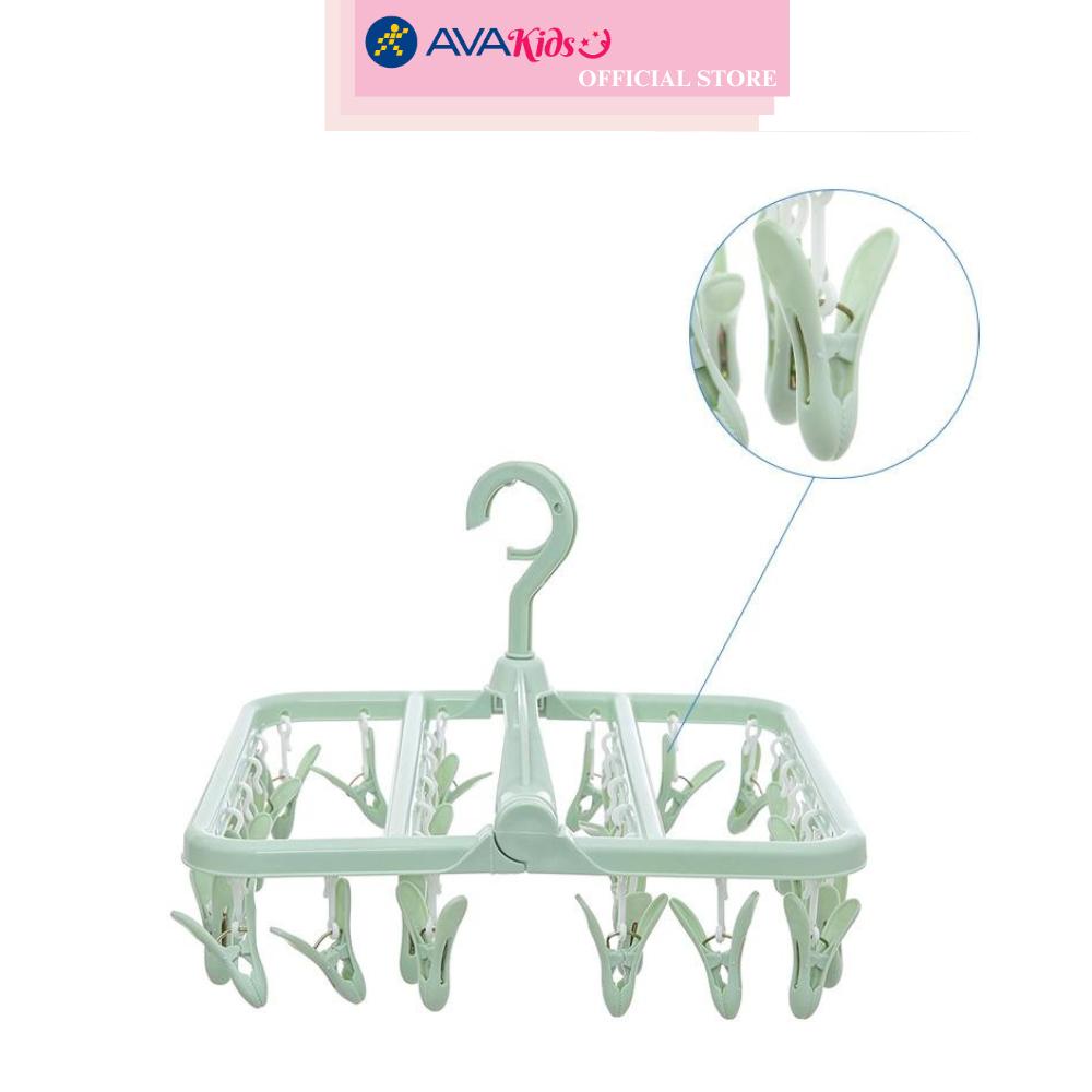 Móc chùm nhựa vuông TOP KIDS AC 32 kẹp - Màu ngẫu nhiên