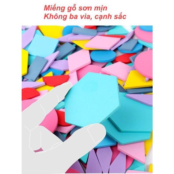 BỘ GHÉP HÌNH KHỐI SÁNG TẠO FUN BOARD 180 MIẾNG GHÉP- Thẻ cán bóng kích thước to