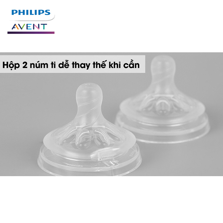 Núm ty Philips Avent ( Vỉ 2 núm ti ) mô phỏng tự nhiên Ty giả cho bé từ sơ sinh chống sặc, chống đầy hơi Tặng móc khóa xinh xắn thương hiệu Bamboo Life