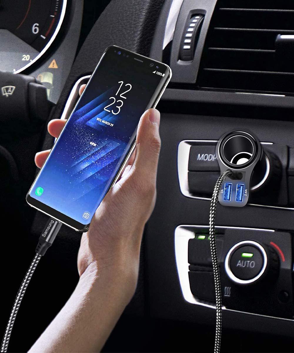 Auto Charger  Light Nhà phân phối USB 12V Bộ sạc nhanh Bộ điều hợp USB mini