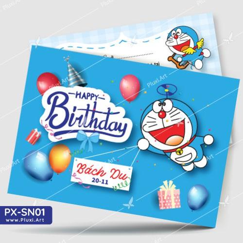 Thiệp thôi nôi – sinh nhật theo yêu cầu Pluxi