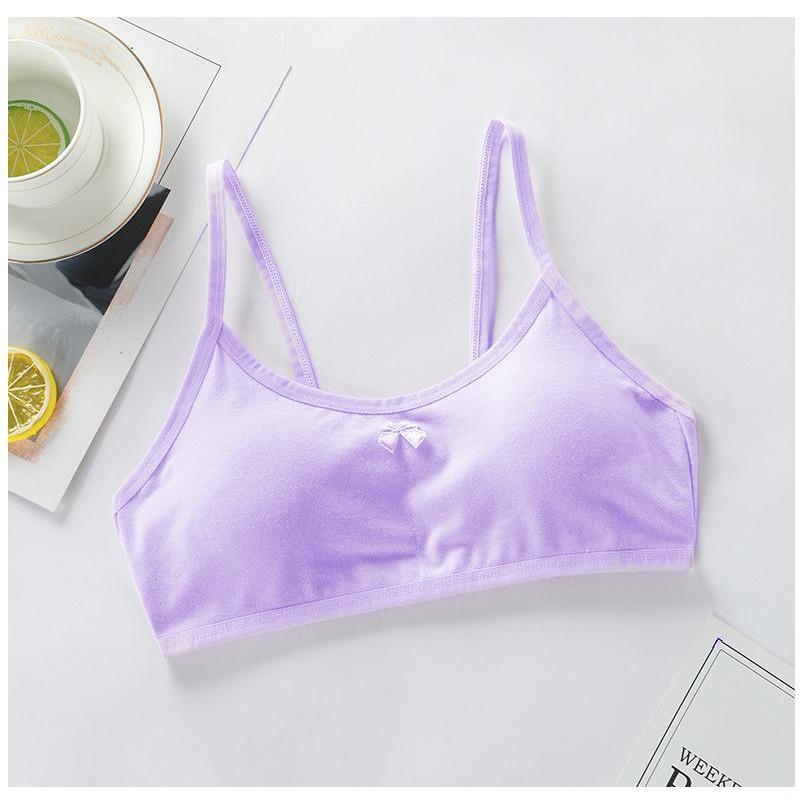 Bộ 5 áo lót teen dậy thì, áo bra học sinh nữ 2 dây kèm mút chất vải cotton thoáng mát màu sắc nhẹ nhàng dễ mặc