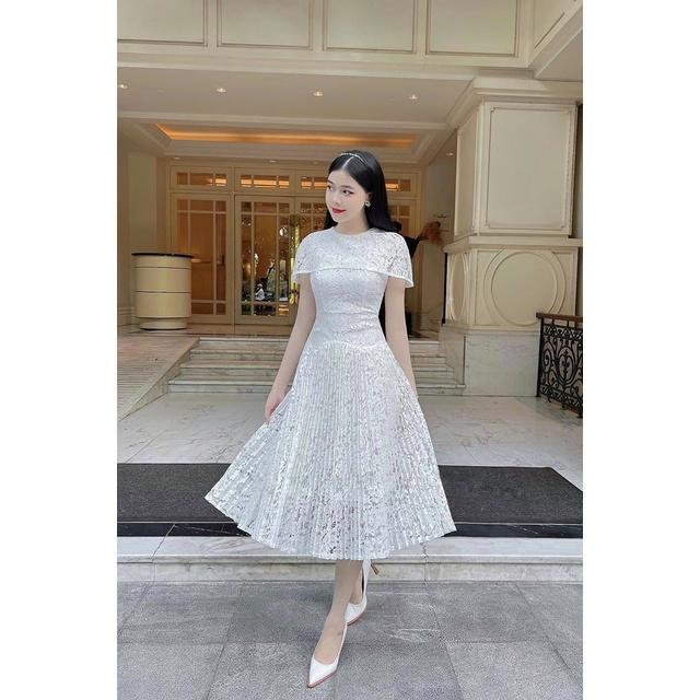 Đầm Thiết Kế Jen Dress Chất Liệu Vải Ren Cao Cấp Màu Nâu Tây - Váy ren Thiết Kế Thanh Lịch Sang Trọng