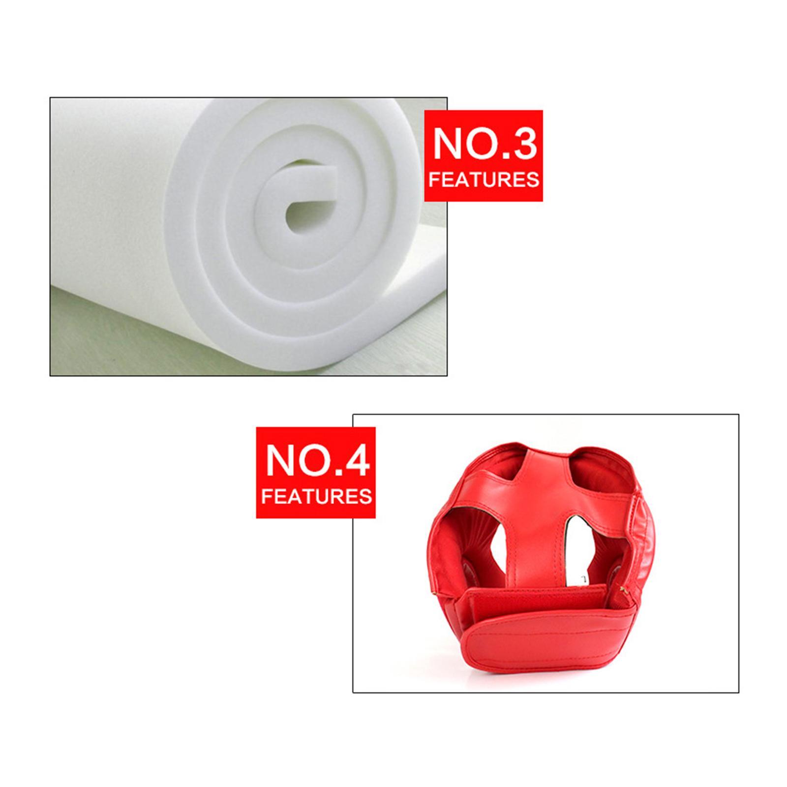 Head Guard Boxing Sparring Head Protector Mma Head Face 58 to 66CM Red