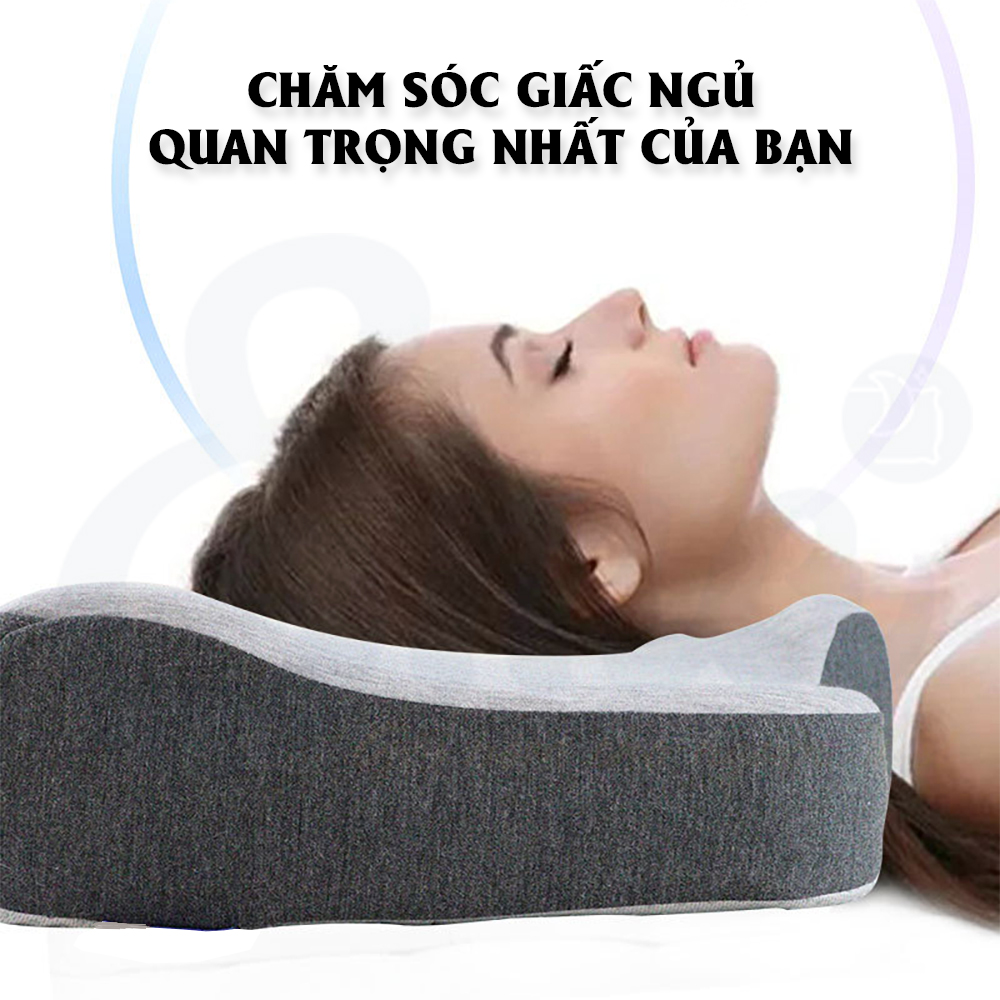 Gối massage cổ vai gáy Neck Corrector cho người thoái hóa đốt sống cổ bằng cao su non - Thương hiệu EMA