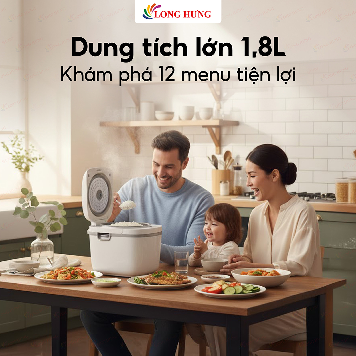 Nồi cơm điện nắp gài Philips 1.8 lít HD4719/32 - Hàng chính hãng