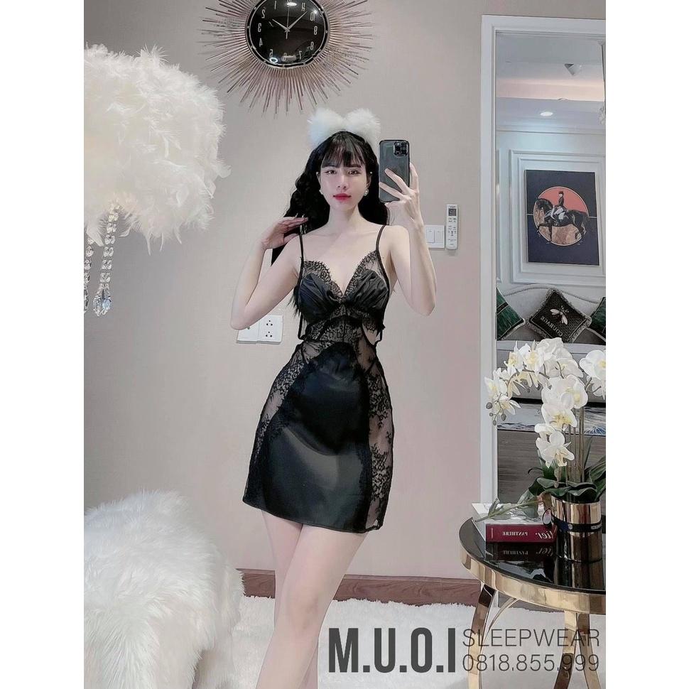 Váy ngủ lụa phối ren ngực sexy hot hit 2021 ️️Đầm mặc nhà gợi cảm QUẢNG CHÂU Muối store- sx 50 -( video- ảnh)