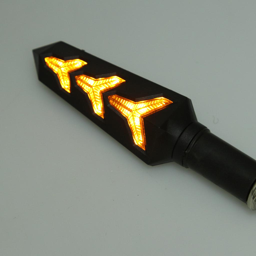 Pair Universal Motorcycle LED Amber Turn Signal Light Indicator Blinker Lamp