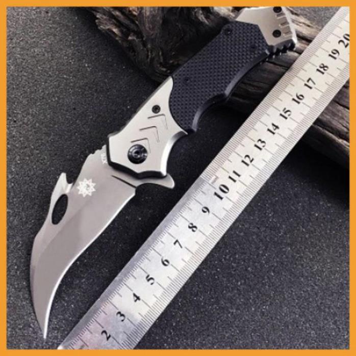 Dao Phượt Gấp karambit X52 Báng Gỗ