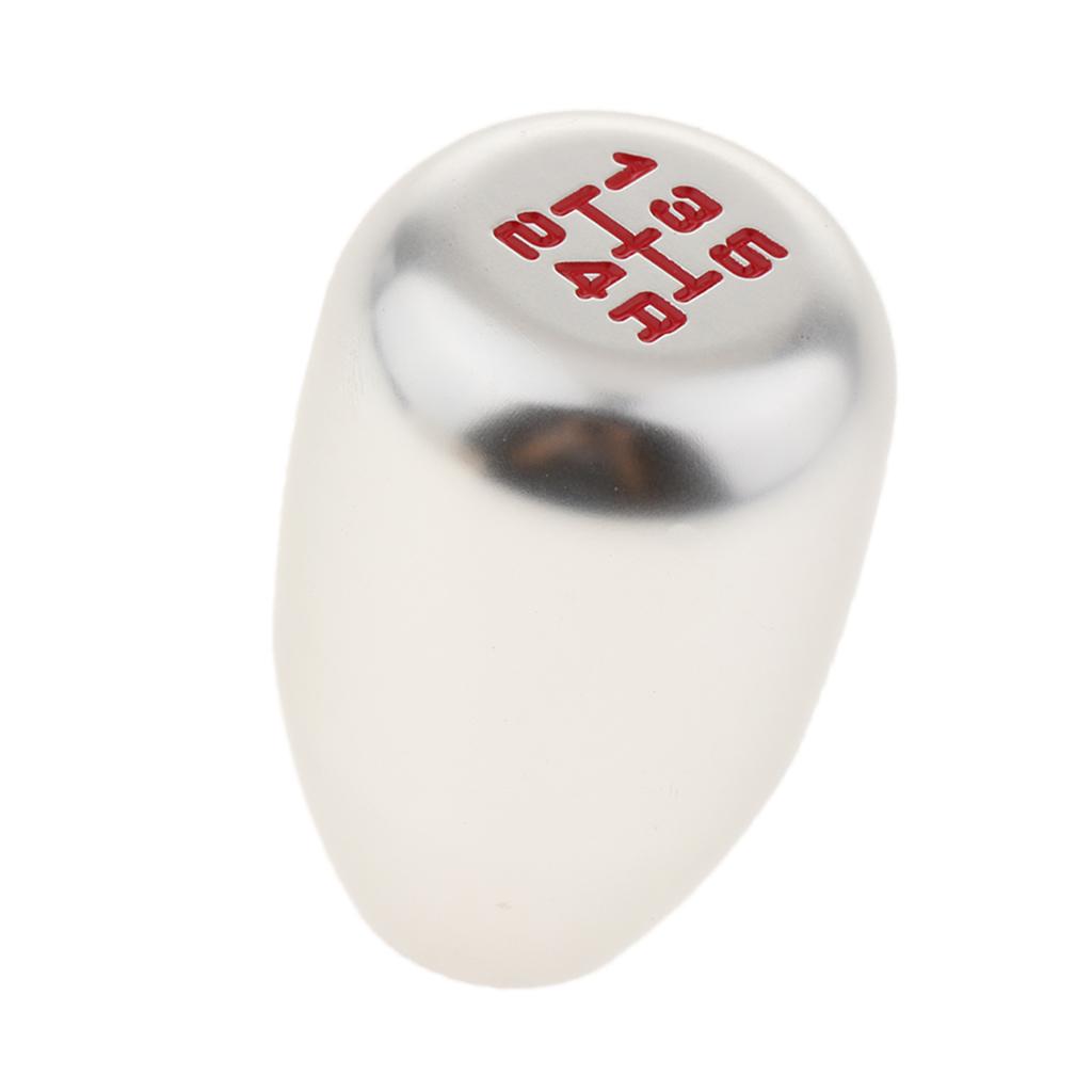 Car Truck Handle 5-Speed Gear Stick Shift Knob with Adapter Black&Silver NEW