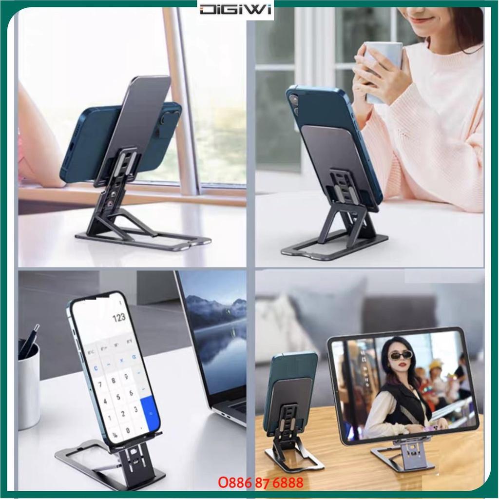 Giá đỡ iPad, iPhone hợp kim nhôm gấp gọn nâng độ cao góc nghiêng T626 cao cấp cho máy 5 - 10 inch.