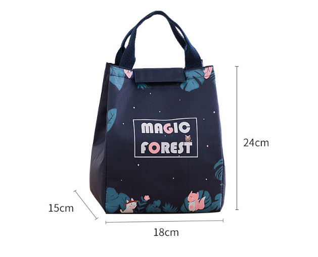 Túi đựng cơm Magic Forest giữ nhiệt vải Oxford (size 18x15x24cm)