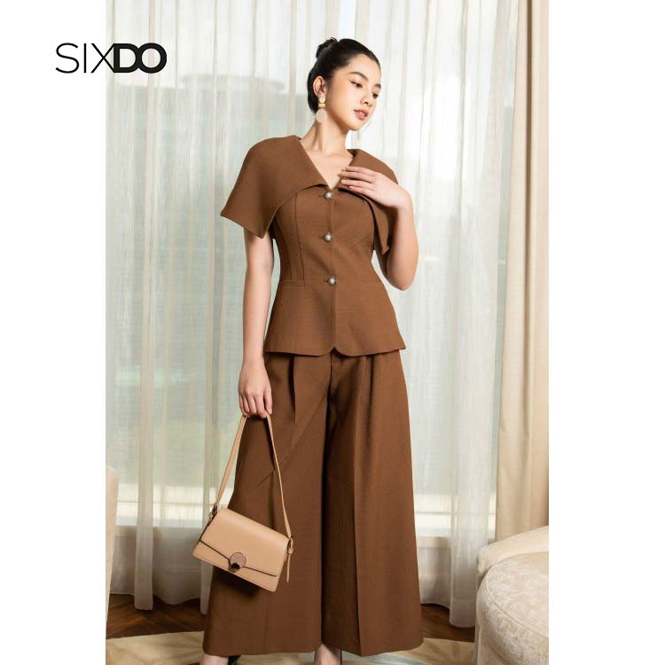 Quần suông woven ống rộng thời trang SIXDO