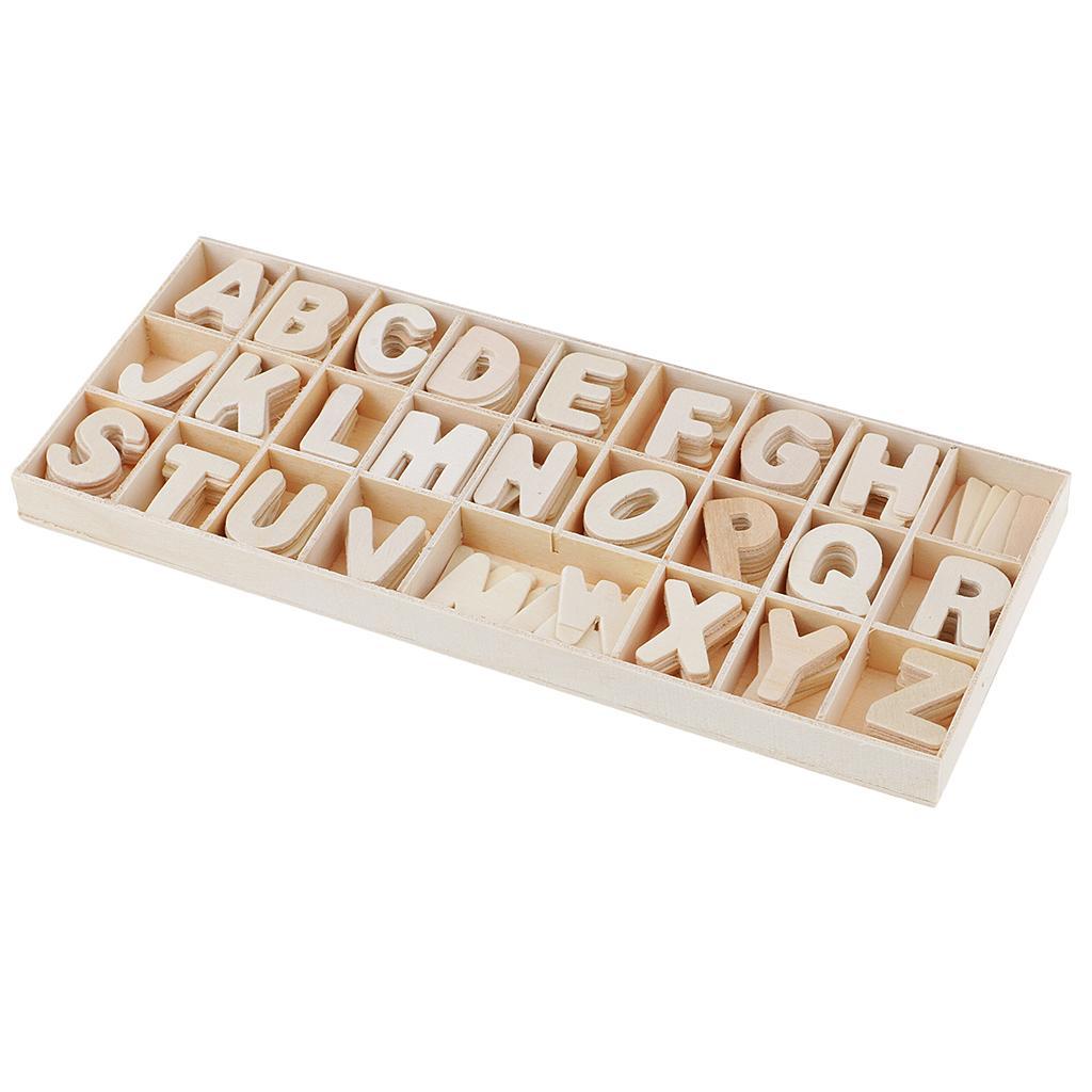 312x Unpainted Wooden Number Alphabet Letter Wood Craft Shapes Embellishment