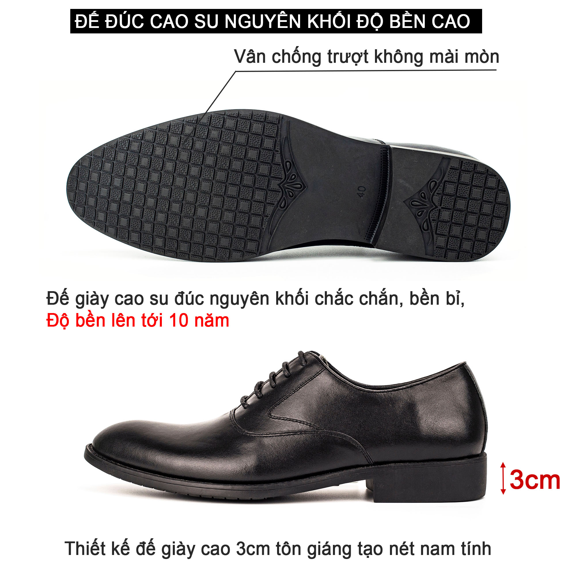 Giày da nam, giày oxford công sở Bụi Leather G104 - Da bò Nappa cao cấp - Bảo hành 12 tháng