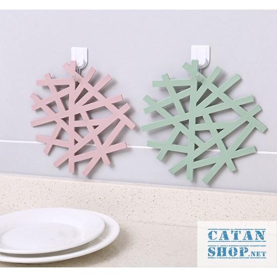 Tấm lót nồi, miếng lót nồi chống nóng, đồ lót nồi cơm vòng tròn hình tuyết xinh xắn GD180-LNTuyetLL-5