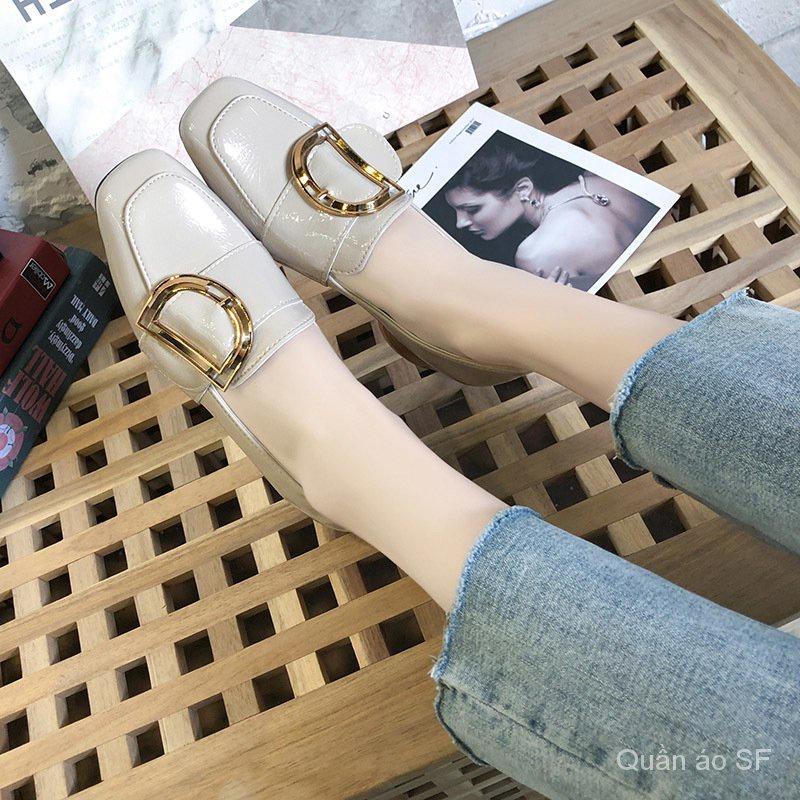 Giày Cao Gót Da Nữ Đế Vuông Thanh Lịch